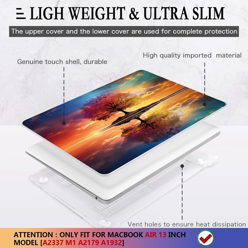 CISSOOK Compatible with MacBook Air 13 inch Case 2021, 2020-2018 Release Model M1 A2337 A2179 A1932, Protective Plastic Hard Shell Case Cover for MacBook Air 13-inch with Touch ID, Tree Landscape - Image 4